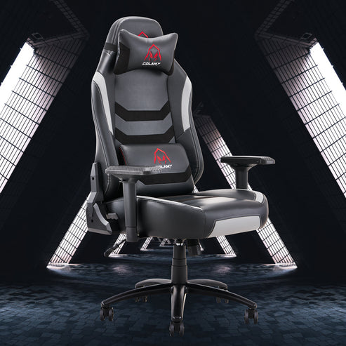 COLAMY 400lbs Big & Tall Gaming Chair Ergonomic Computer Chair Model.91311 Grey