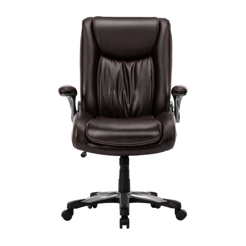 COLAMY PU Leather Big & Tall Office Chair 400lbs Computer Chair Model.5309 Brown