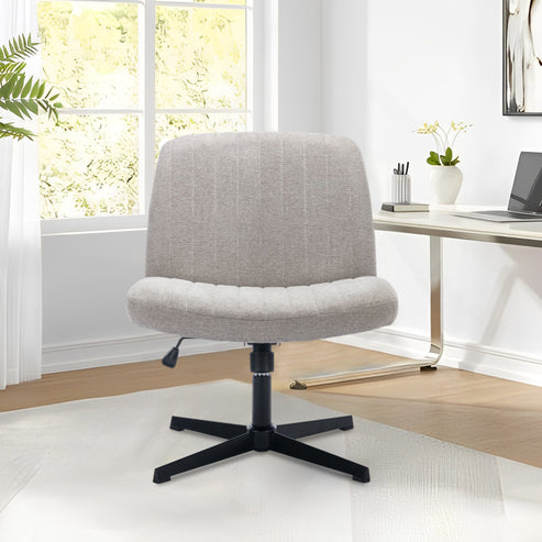 COLAMY Widened Home Office Armless Chair Padded Swivel Mid-back Ergonomic Chair Model.7261F Light Grey