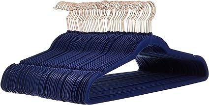 Velvet Hangers, Navy Blue/Gold, 100-Pack