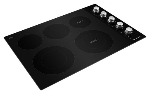 KitchenAid Electric Cooktop, 30 inch Exterior Width, 5 Burners, Black colour (KCES550HBL)