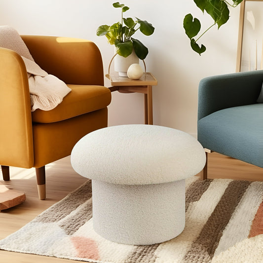 Mainstays Boucle Mushroom Ottoman